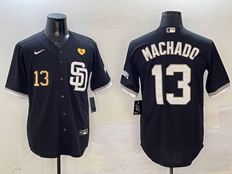 Men San Diego Padres 13 Machado Black Jointly Name Game Nike 2025 MLB Jersey style 5